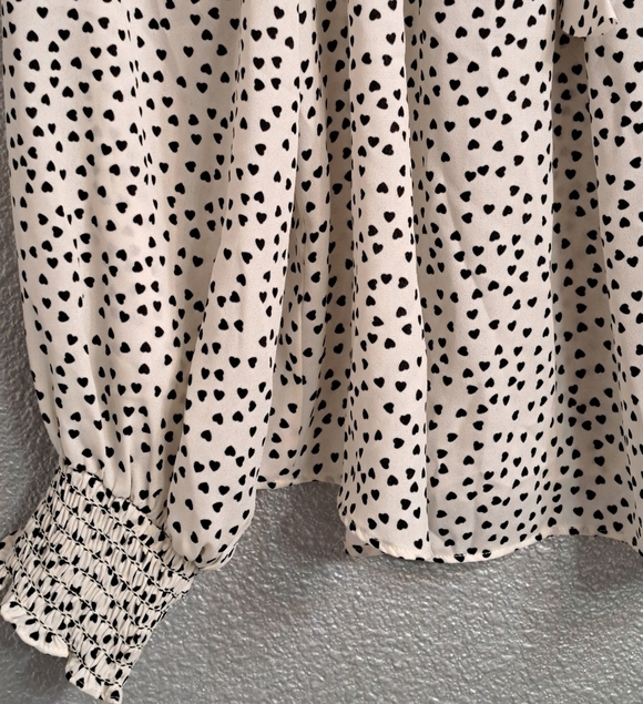 NWT Max Studio Black & White Tie Blouse Size L - Picture 2 of 10